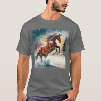 Paard In Sneeuw Cadeau T-shirt