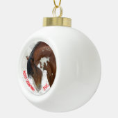 Paard in Sneeuw Paard Kerstmis Keramische Bal Ornament (Rechts)