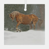  paard in sneeuwkerst glas ornament (Achterkant)