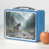 Paard in Stream metalen lunchbox (In situ)