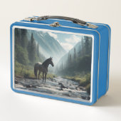 Paard in Stream metalen lunchbox (Voorkant)