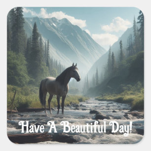 Paard in stroom Sticker