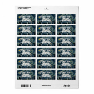 Paard in Van Gogh Sterrennacht Etiket