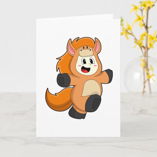 Paard in Verkleed Kaart (Gele Bloem)