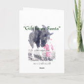 Paard in verwachting en kind Santa Kaart (Achterkant)