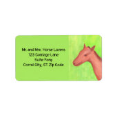 Paard in waterverf, aangepaste adreslabels etiket (Voorkant)
