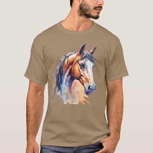 Paard in waterverf meisje t-shirt (Voorkant)