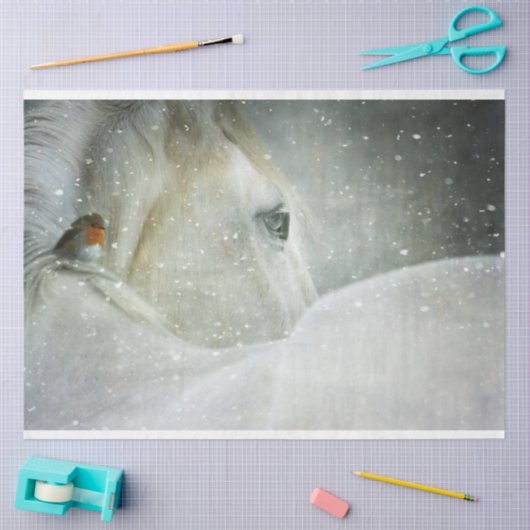 paard in winterpapier tissuepapier (Craft)