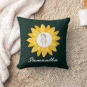 Paard in Zonnebloem, Custom, Kinder, Geel Gestreep Kussen (Deken)