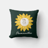 Paard in Zonnebloem, Custom, Kinder, Geel Gestreep Kussen (Voorkant)