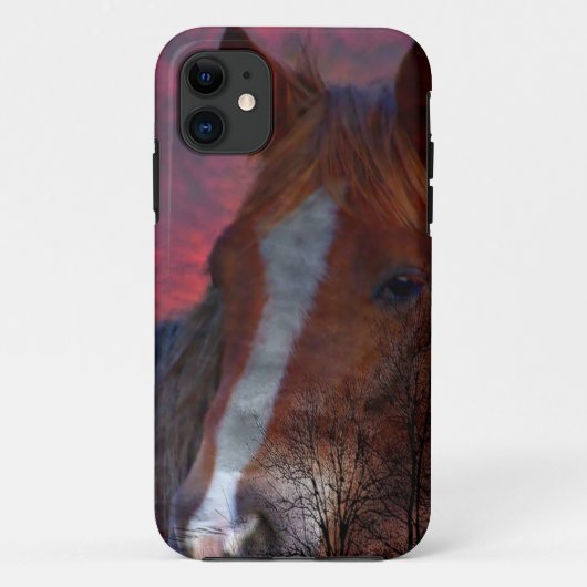 paard in zonsondergang iphone hoesje (Achterkant)