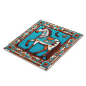 Paard in zuidwestelijke kleuren zuidwestelijk brui tegeltje (Zijkant)