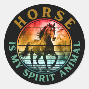 Paard is mijn spirituele dier ronde sticker