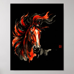 Paard Jaar Chinees Nieuw 2026 Illustratie Poster