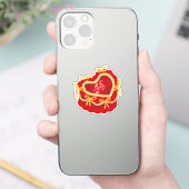 Paard Jaar Vintage Hart Cake Sticker (Telefoon)