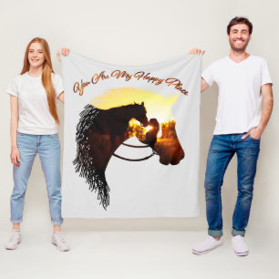Paard je bent mijn gelukkige Vrouw van de Paardse Fleece Deken