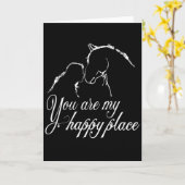 Paard Je bent Mine Happy Place Womens Print Thémed Kaart (Gele Bloem)