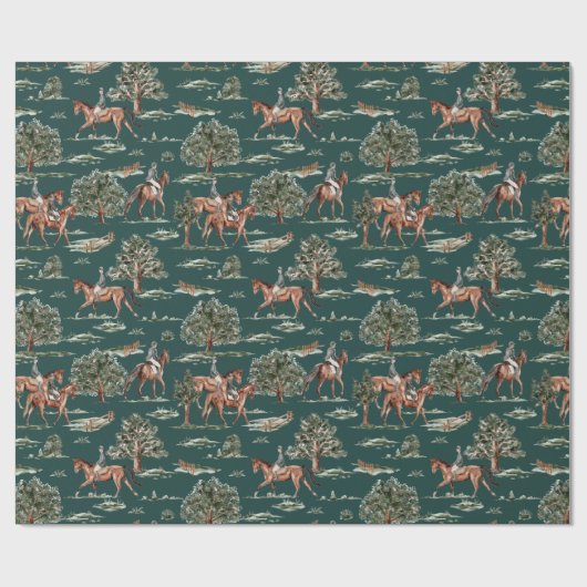  paard Jockey Riding Birthday Cadeaupapier (Vlak)