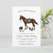  paard Jockey Riding Birthday Party Kaart (Staand voorkant)