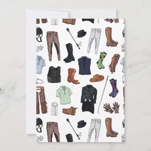  paard Jockey Riding Birthday Party Kaart (Achterkant)