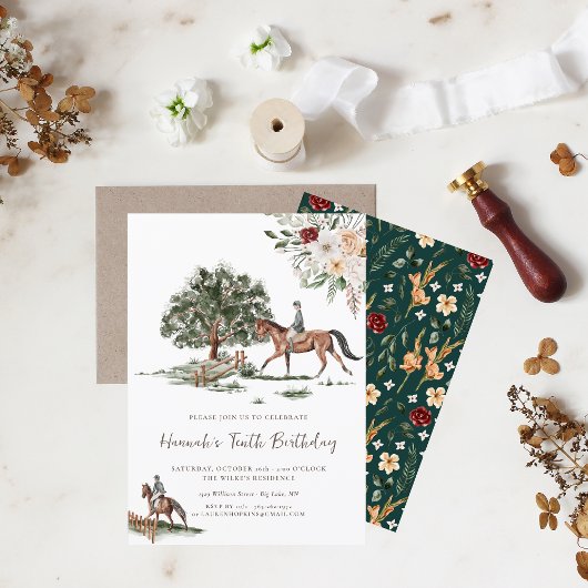 paard Jockey Riding Birthday Party Kaart