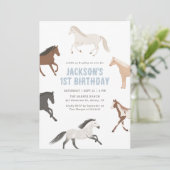 Paard Jongen Verjaardag Uitnodiging (Staand voorkant)