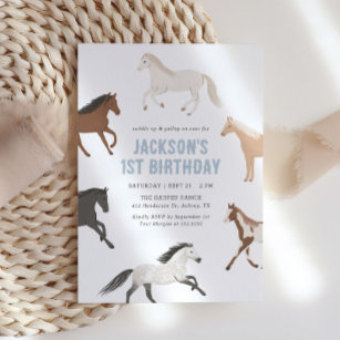 Paard Jongen Verjaardag Uitnodiging