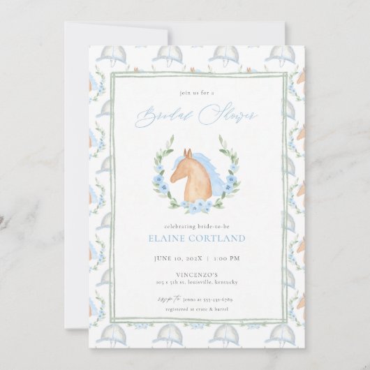 Paard Kentucky Derby Bridal Shower Uitnodiging (Voorkant)