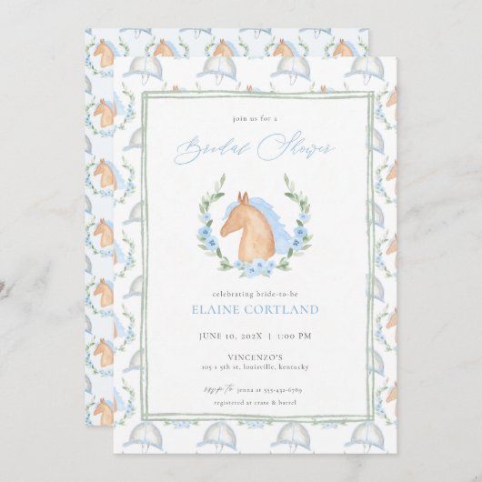 Paard Kentucky Derby Bridal Shower Uitnodiging (Voorkant / Achterkant)