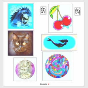 paard, kersen, om-symbool, zeemeermin, kat, dakini sticker