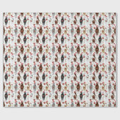 Paard Kerst Inpakpapier (Vlak)