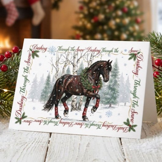 Paard Kerst Kaart