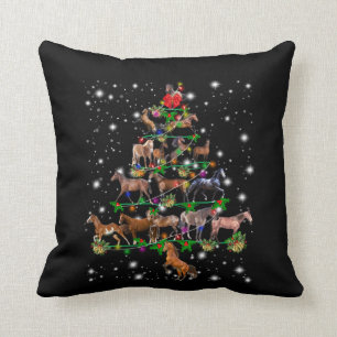Paard Kerstboom Bedekt Door Zaklamp Kussen