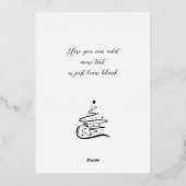 Paard Kerstboom echt goud Folie Vakantie Kaart (Achterkant)