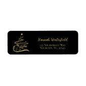 Paard Kerstboom Gouden glitter Ruitersport Etiket (Voorkant)