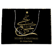 Paard Kerstboom Gouden glitter Ruitersport Groot Cadeauzakje (Voorkant)