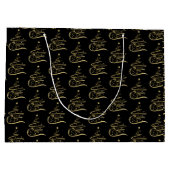 Paard Kerstboom Gouden glitter Ruitersport Groot Cadeauzakje (Achterkant)