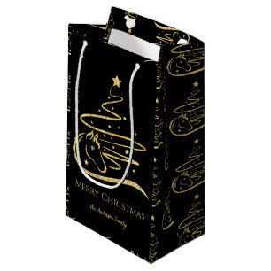 Paard Kerstboom Gouden glitter Ruitersport Klein Cadeauzakje