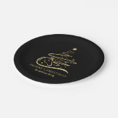 Paard Kerstboom Gouden glitter Ruitersport Papieren Bordje (Gekanteld)