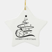 Paard Kerstboom zwart en wit Ruitersport Keramisch Ornament (Voorkant)