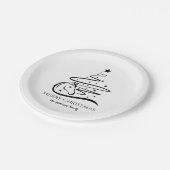 Paard Kerstboom zwart en wit Ruitersport Papieren Bordje (Gekanteld)