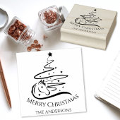 Paard Kerstboom zwart en wit Ruitersport Rubberstempel