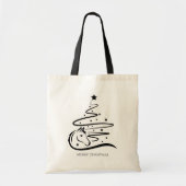 Paard Kerstboom zwart en wit Ruitersport Tote Bag (Voorkant)