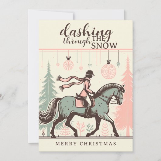 Paard Kerstkaart Kaart (Voorkant)