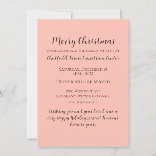 Paard Kerstkaart Kaart (Achterkant)