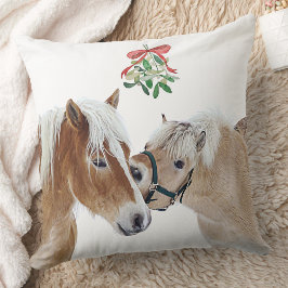 Paard Kerstmis Mistletoe Leuke Pony's Ruitersport Kussen
