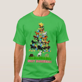 Paard Kerstmis Paarden Kerstboom T-shirt