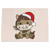 Paard Kerstmis Winter Dieren Vakantie Paarden Groot Cadeauzakje (Voorkant)