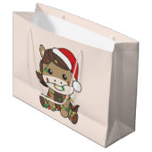 Paard Kerstmis Winter Dieren Vakantie Paarden Groot Cadeauzakje (Voorkant Gekanteld)