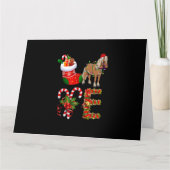 Paard Kerstverlichting Led Grappige Kerstman Hoed  Kaart (Voorkant)